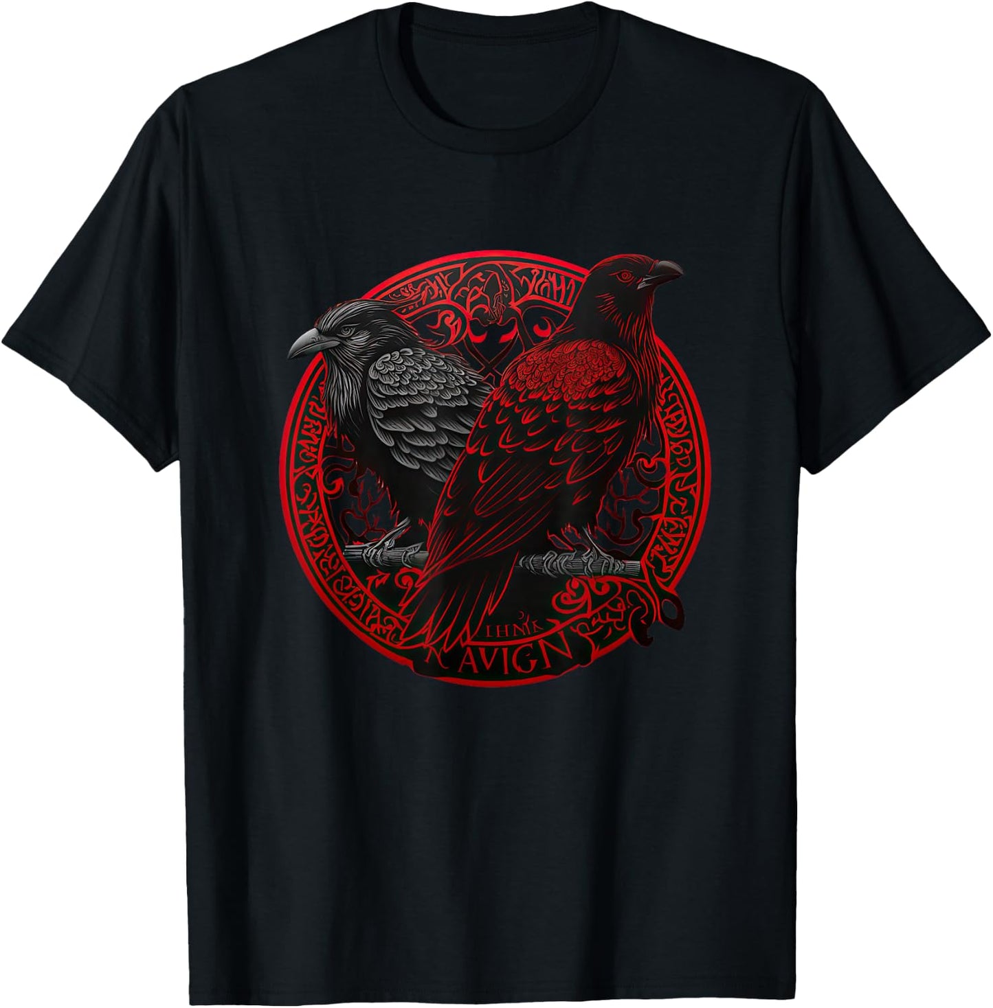 Scandinavian Odin Ravens T-Shirt - T-Shirt | Black