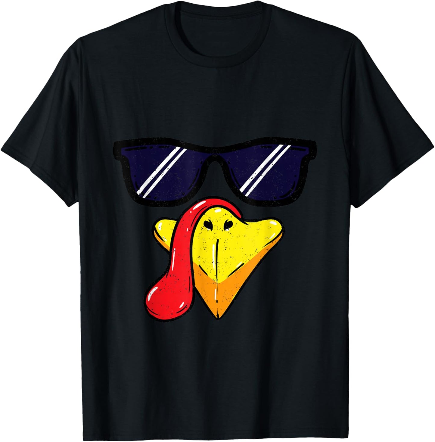 Turkey Face Thanksgiving Day Pilgrim Trot Costume T-Shirt - T-Shirt | Black
