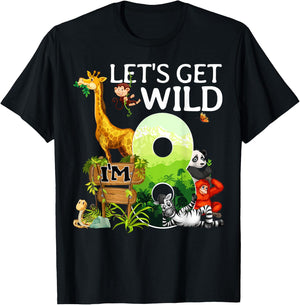 8th Birthday Boys Girls 8 Years Old Safari Jungle Animal Zoo T-Shirt - T-Shirt | Black