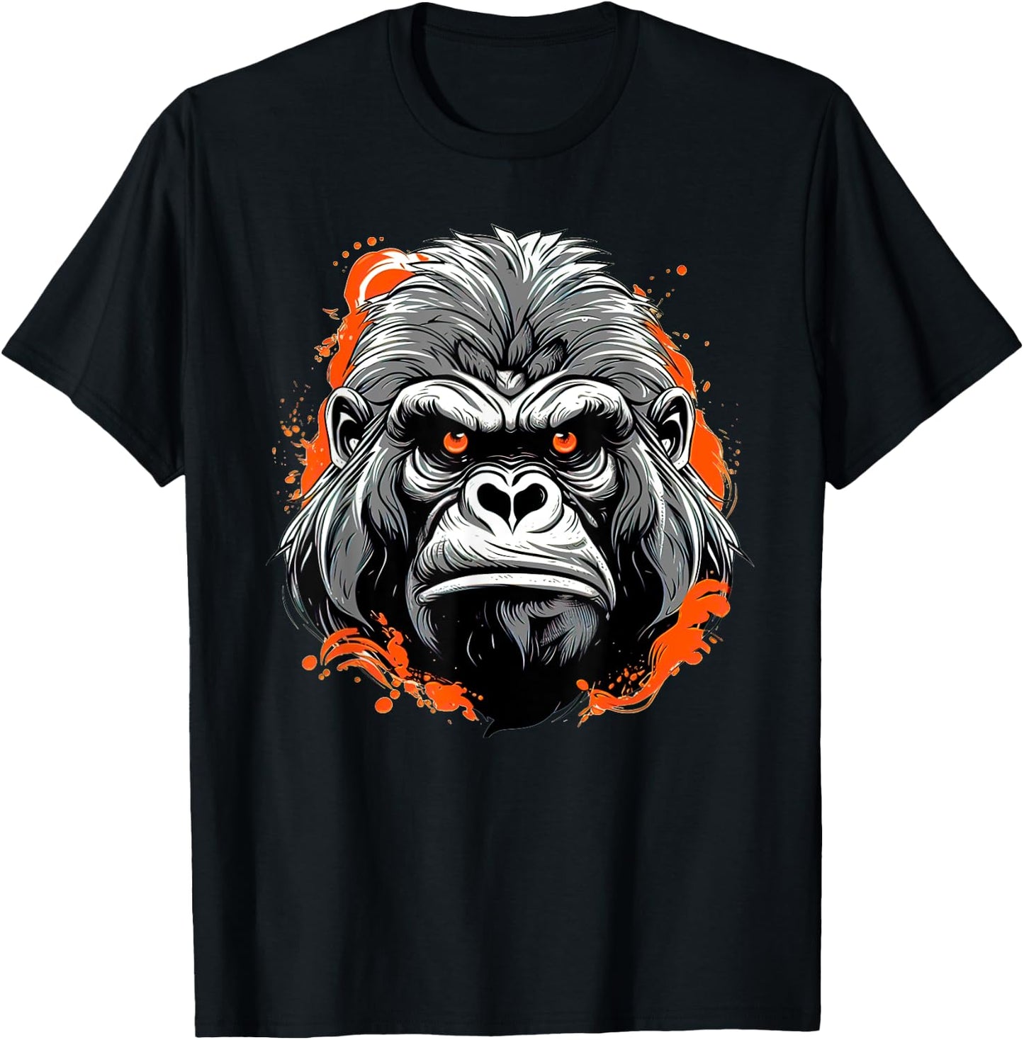 Mad gorilla Monkey ape face with a serious look T-Shirt - T-Shirt | Black