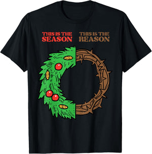 Christmas This Season Reason Xmas Christian Men Women Kids T-Shirt - T-Shirt | Black