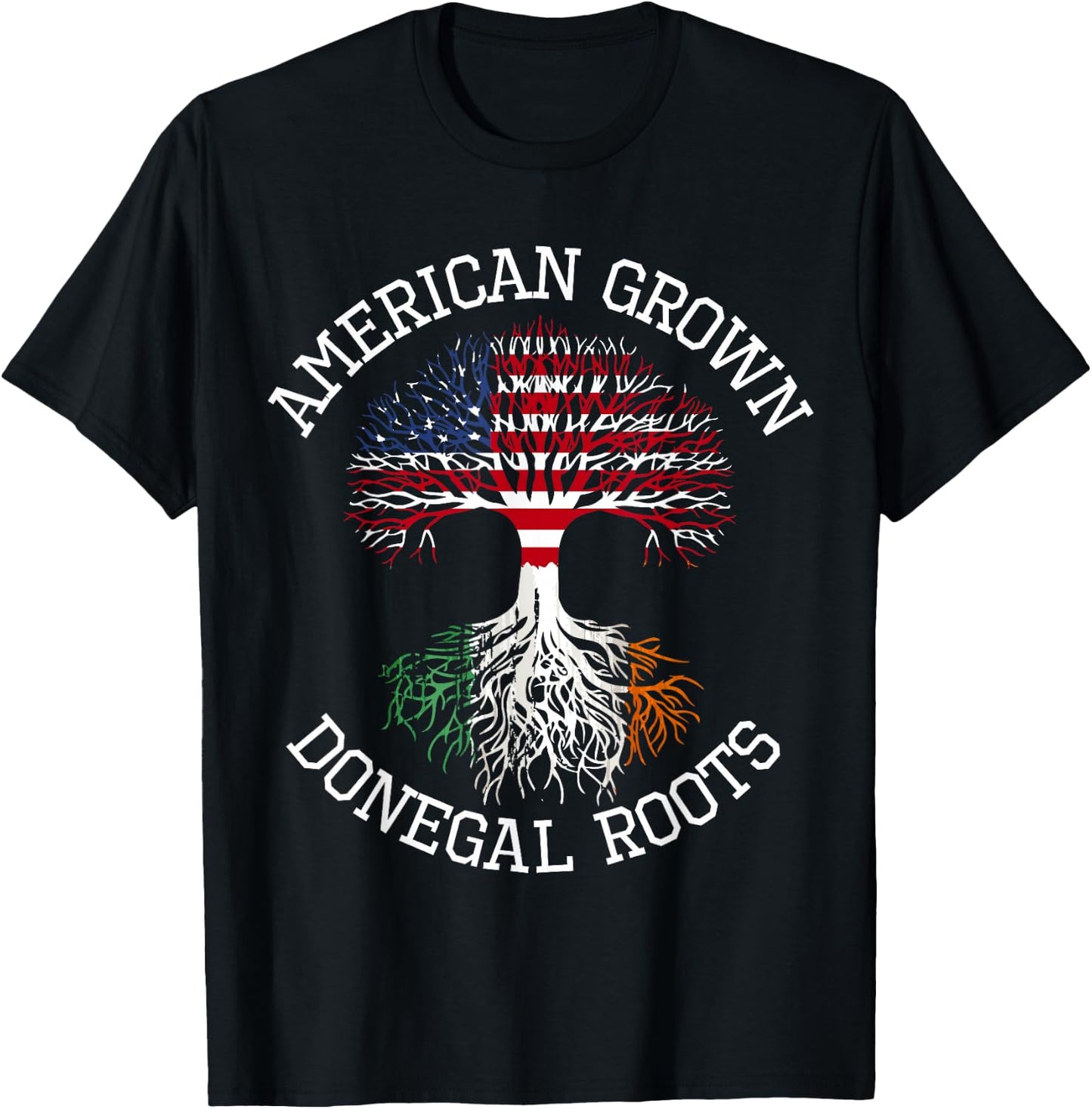 American Grown Donegal Irish Roots Ireland Heritage T-Shirt - T-Shirt | Black