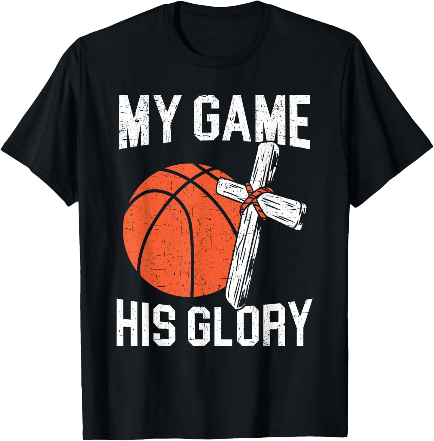Basketball And Jesus Christ Christian Believer Hooper T-Shirt - T-Shirt | Black