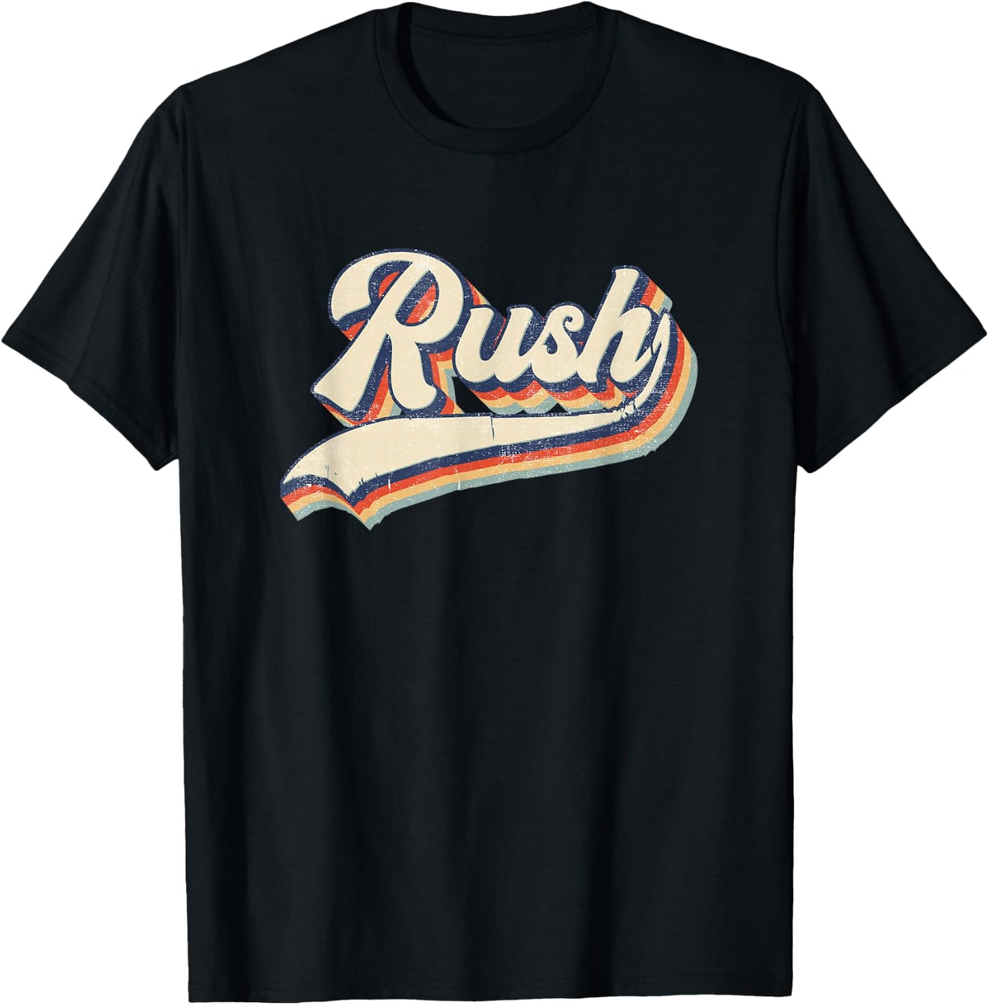 Rush Surname Vintage Retro Gift Men Women Boy Girl T-Shirt - T-Shirt | Black