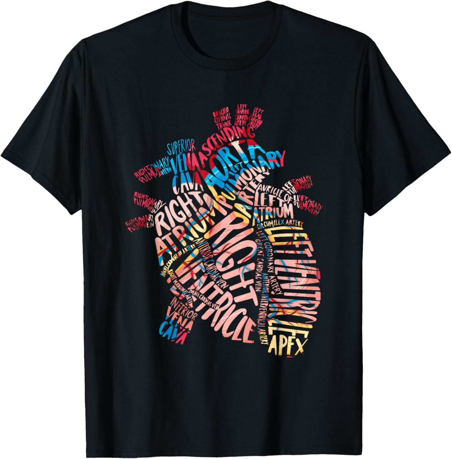 Anatomical Human Heart Cardiology Medical Cardiac Nurse T-Shirt - T-Shirt | Black