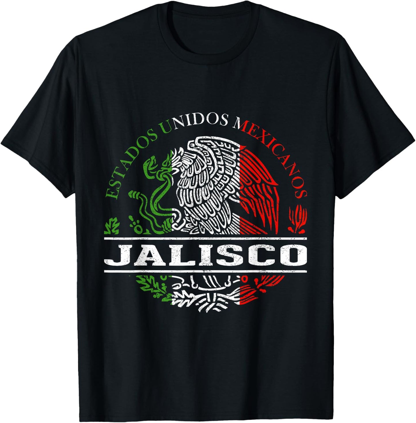 Jalisco Mexican Flag Bandera Mexicana T-Shirt - T-Shirt | Black