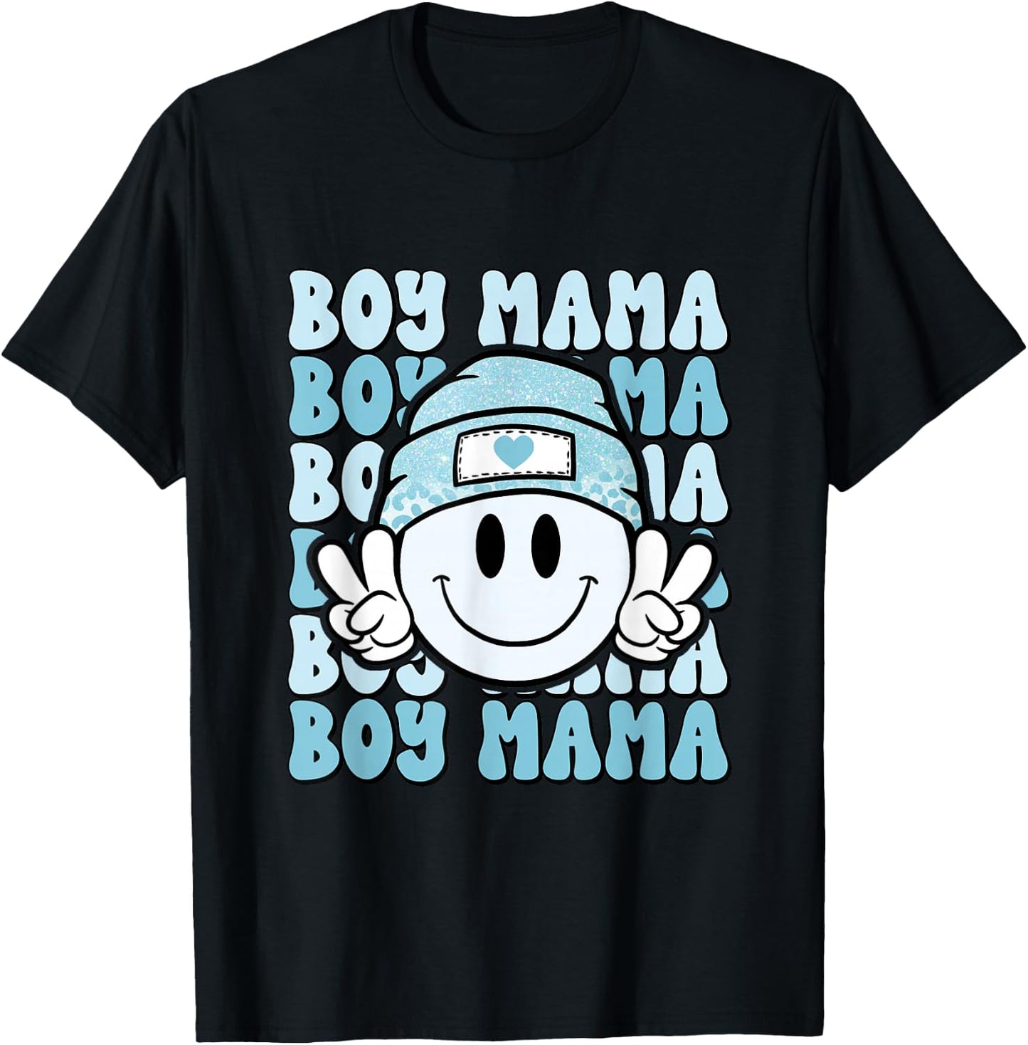 Boy Mama, Retro Gift Mother of Boys, Mom of Sons T-Shirt - T-Shirt | Black