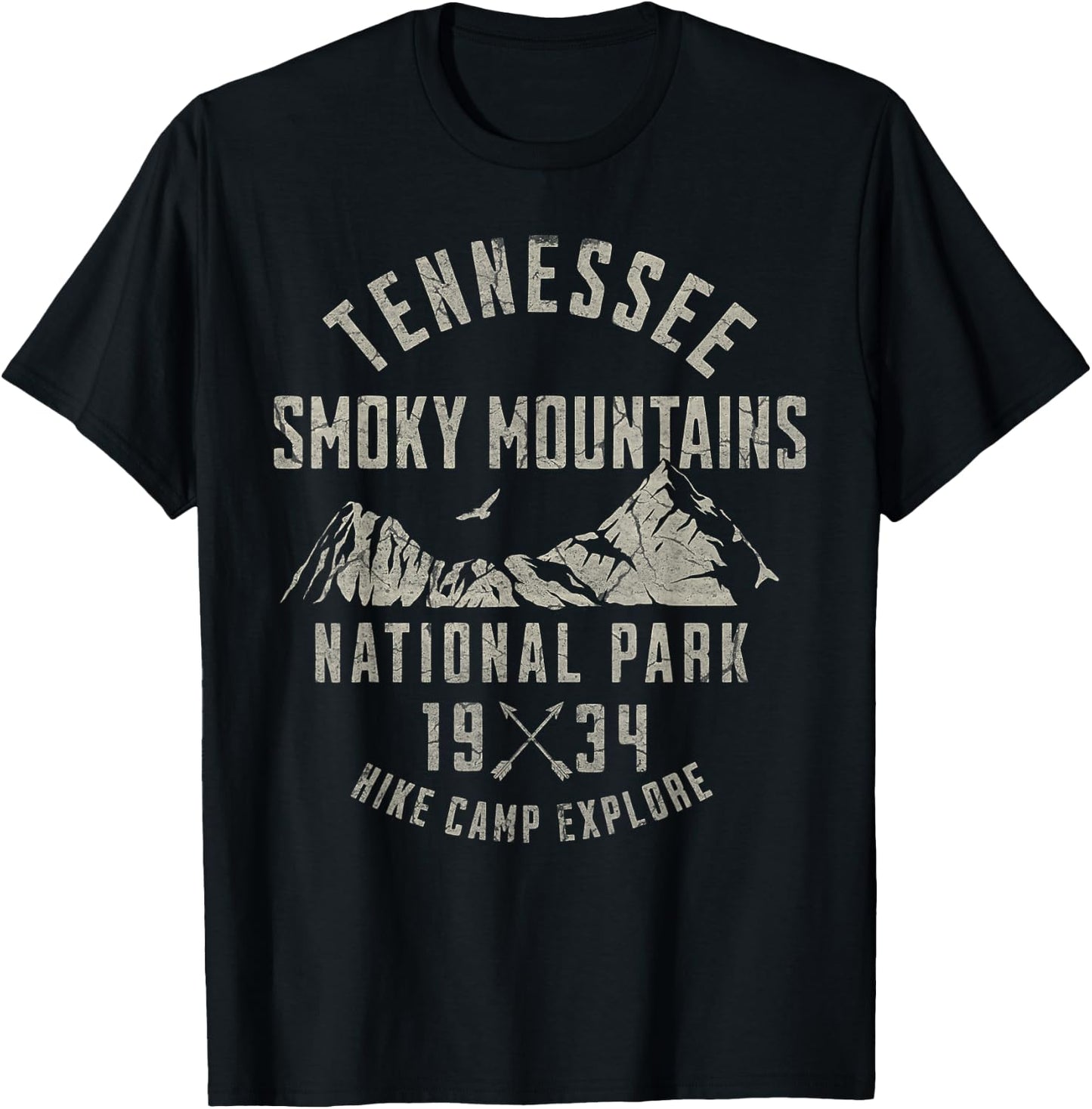 Smoky Mountains National Park Tennessee Hiking Outdoors T-Shirt - T-Shirt | Black