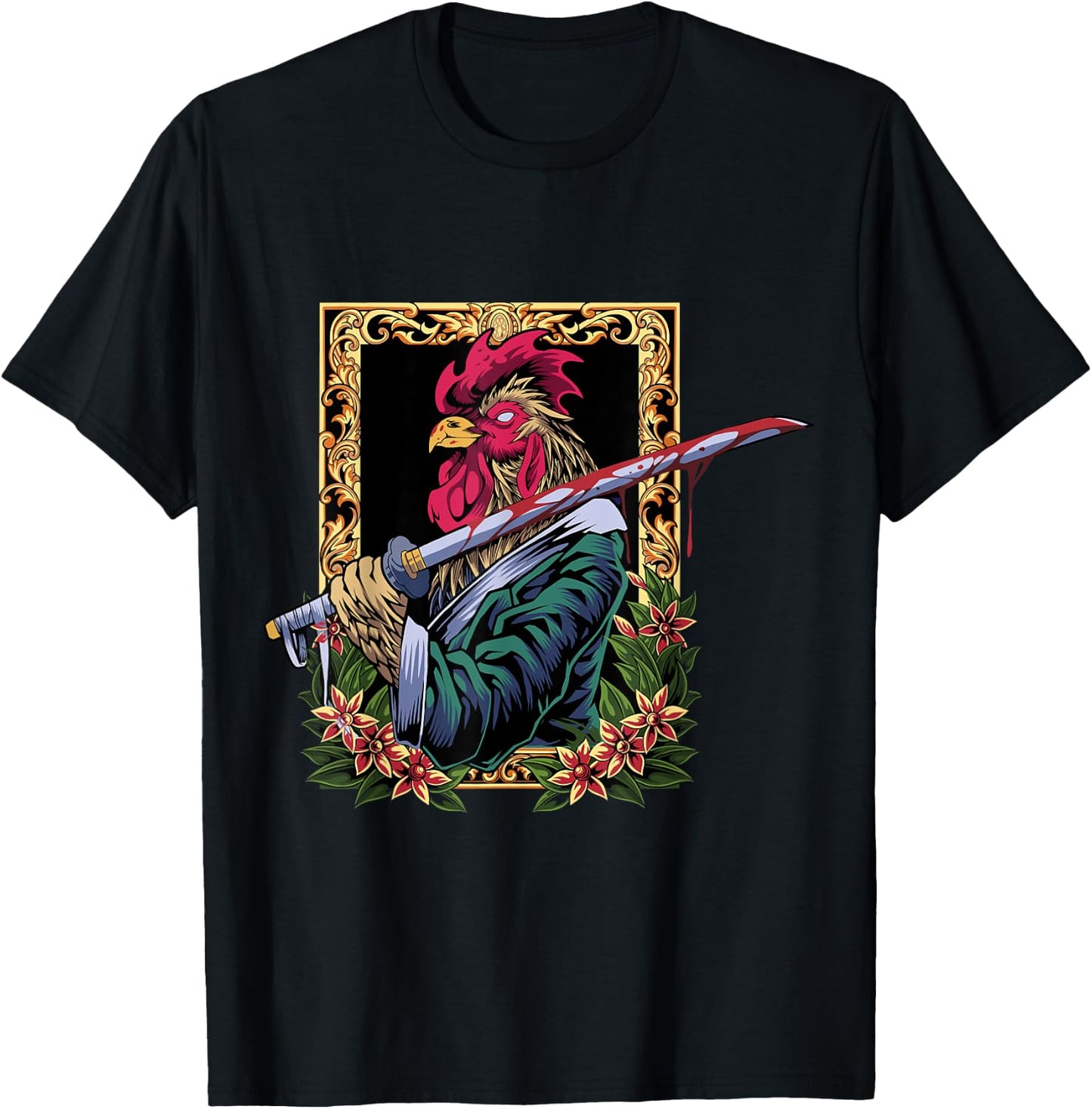 Rooster Fighter Chicken T-Shirt - T-Shirt | Black