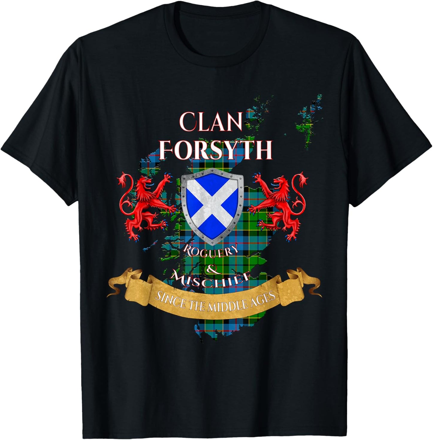 Forsyth Scottish Family Clan Middle Ages Mischief T-Shirt - T-Shirt | Black
