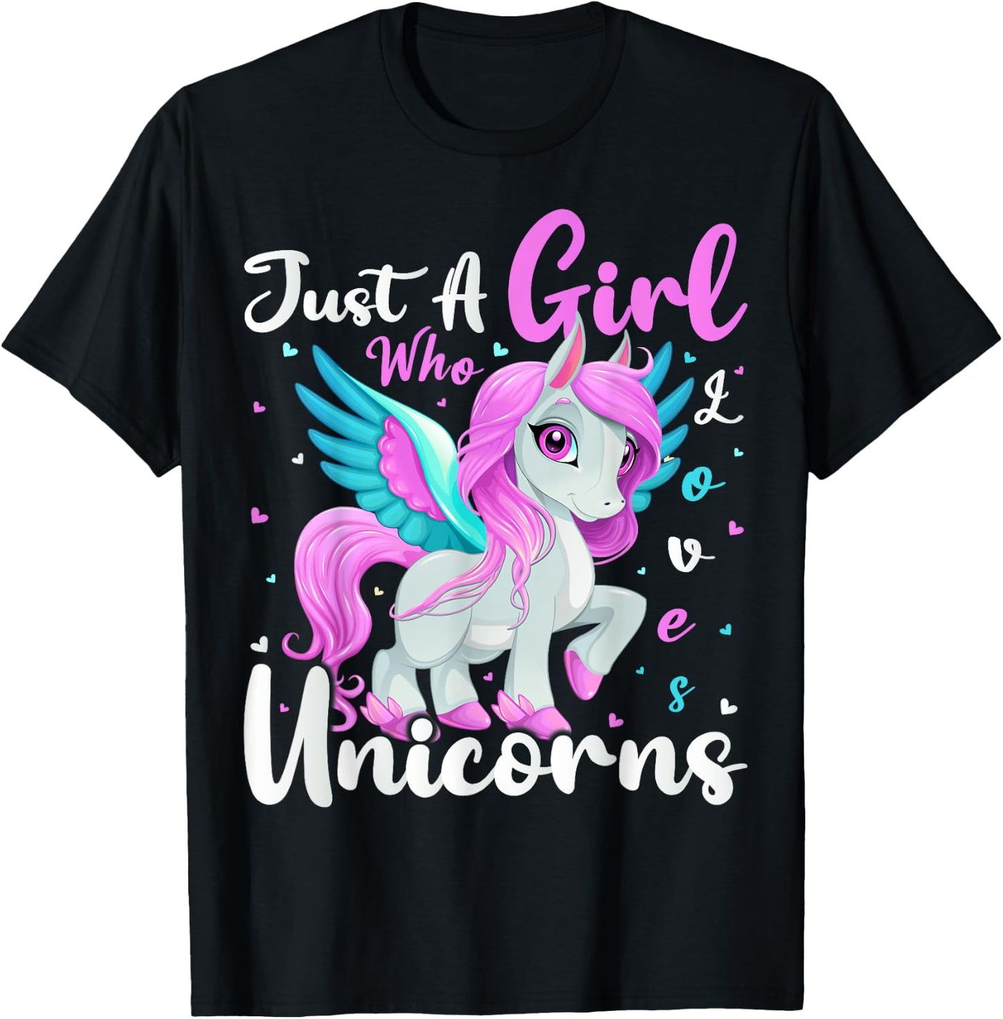 Unicorn Lover Just A Girl Who Loves Unicorns T-Shirt - T-Shirt | Black