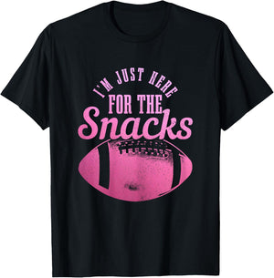 I'm Just Here For The Snacks Funny Football Fan Game Day T-Shirt - T-Shirt | Black