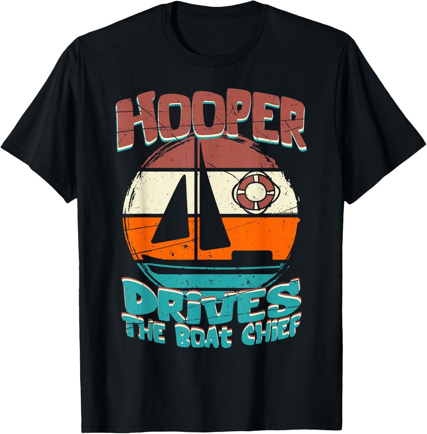 Hooper drives the boat chief T-Shirt - T-Shirt | Black