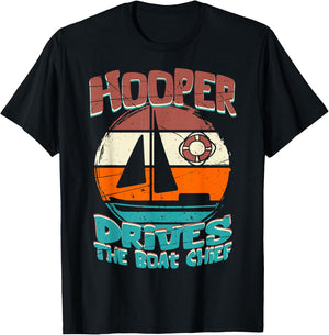 Hooper drives the boat chief T-Shirt - T-Shirt | Black