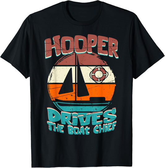 Hooper drives the boat chief T-Shirt - T-Shirt | Black