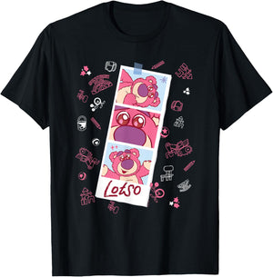 Disney and Pixar’s Toy Story Lotso Fluffy Cute Photo Strip T-Shirt - T-Shirt | Black