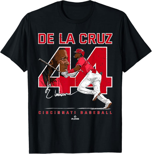 Number & Portrait Elly De La Cruz Cincinnati MLBPA T-Shirt - T-Shirt | Black