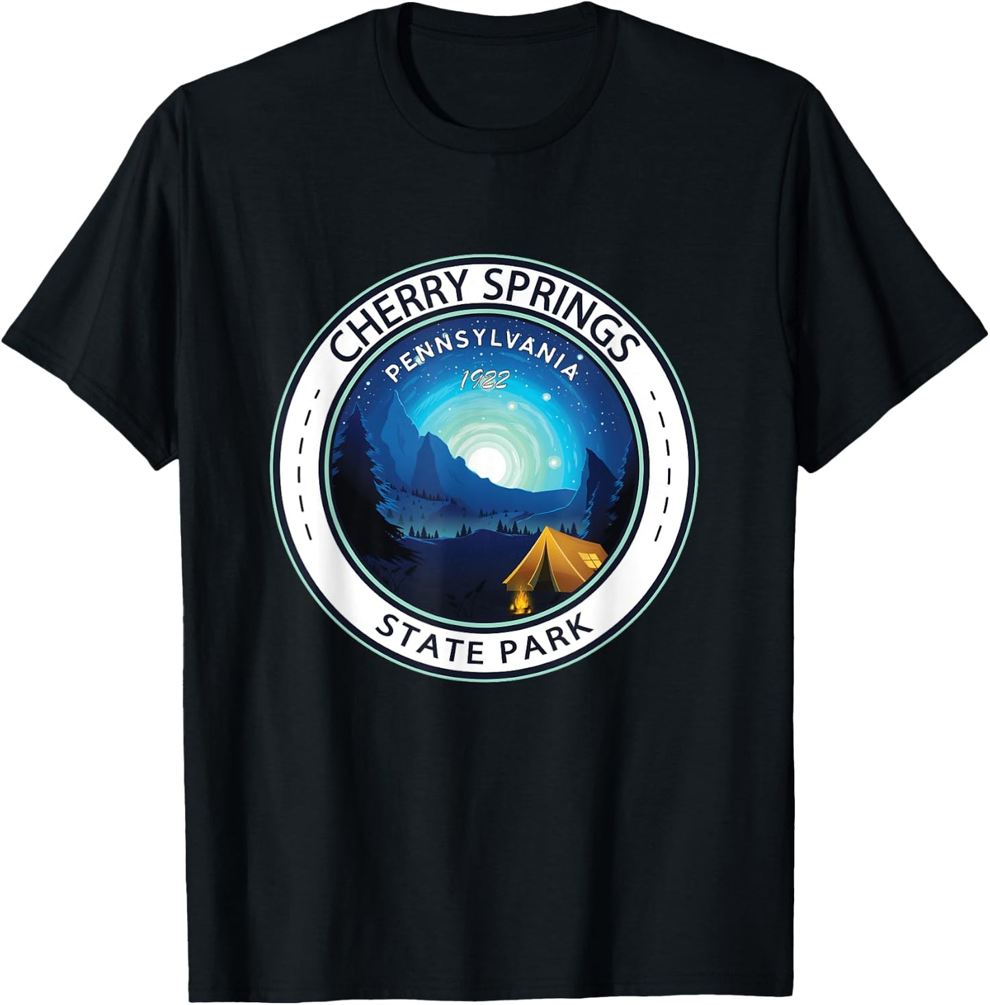 Cherry Springs State Park Pennsylvania Badge Vintage T-Shirt - T-Shirt | Black