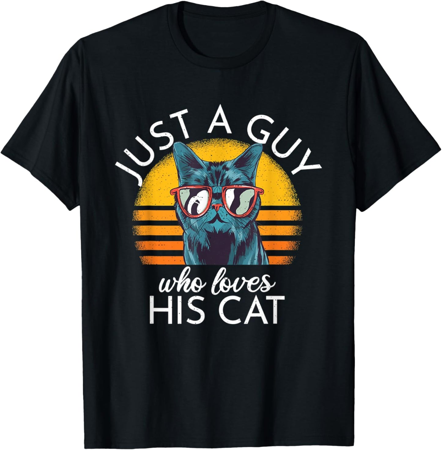 Just a Guy Who Loves His Cat cats Retro Vinatge Women T-Shirt - T-Shirt | Black