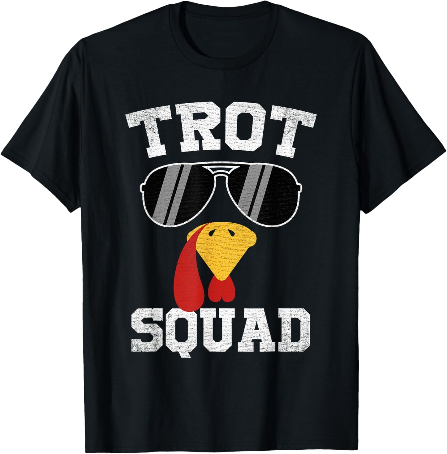 Running Turkey Sunglasses Trot Squad Thanksgiving T-Shirt - T-Shirt | Black
