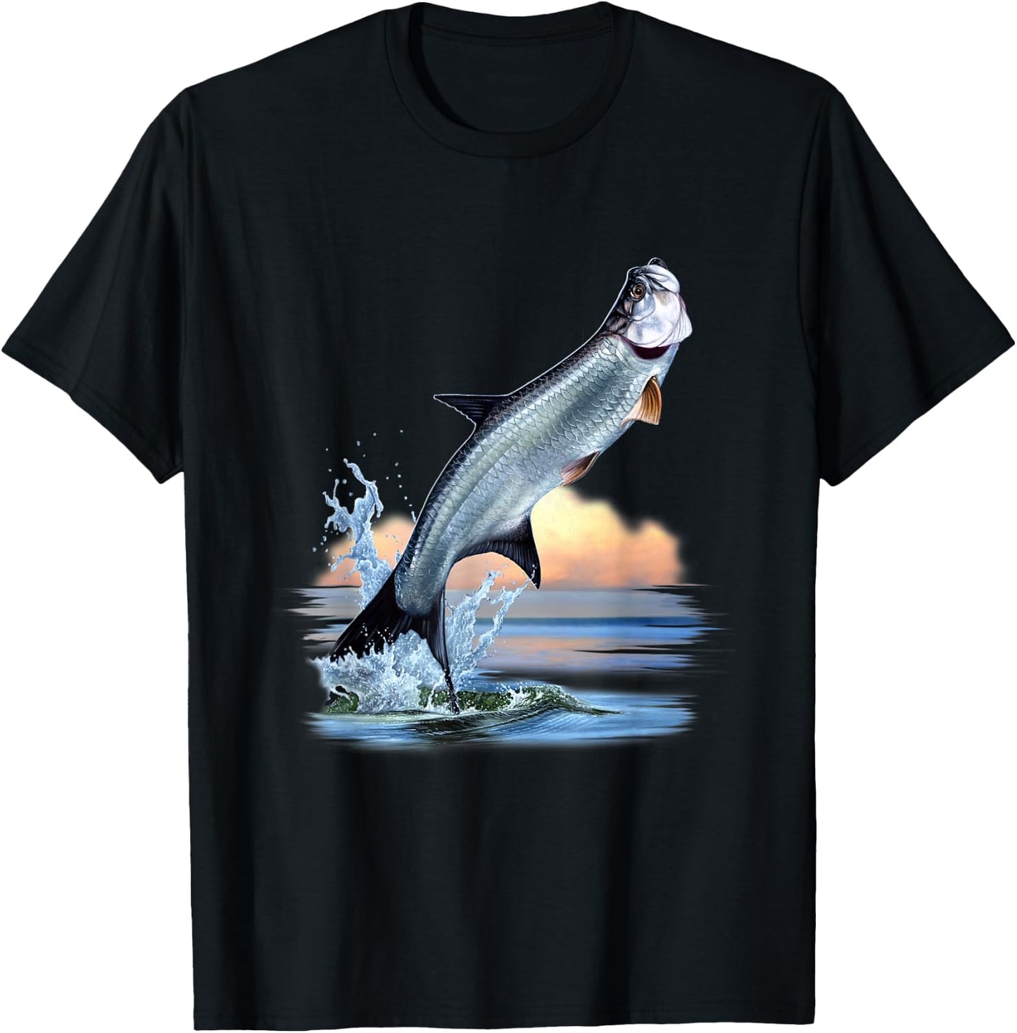 Tarpon Fish Fresh Water Wildlife Hunting Fishing Apparel T-Shirt - T-Shirt | Black