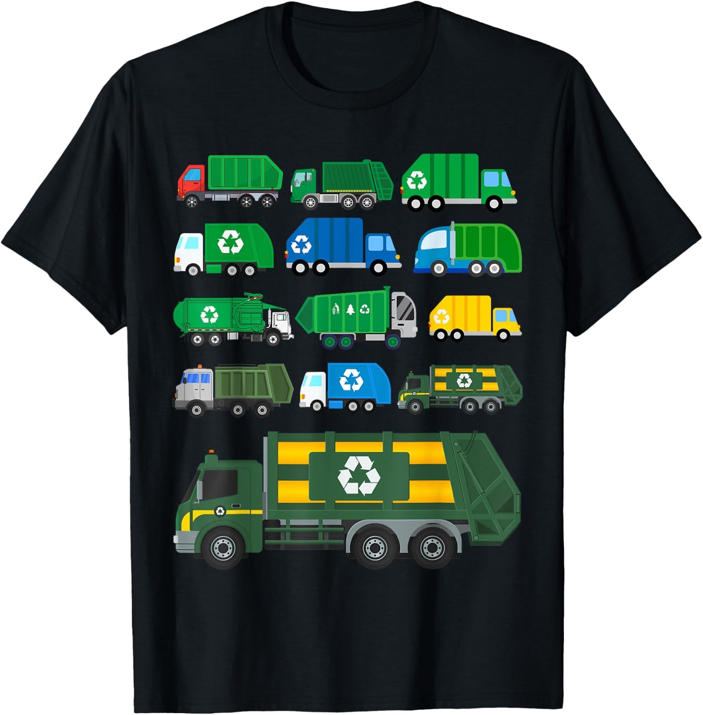 Garbage Truck Global Recycling Day Trash Truck Collector T-Shirt - T-Shirt | Black