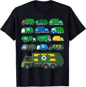 Garbage Truck Global Recycling Day Trash Truck Collector T-Shirt - T-Shirt | Black
