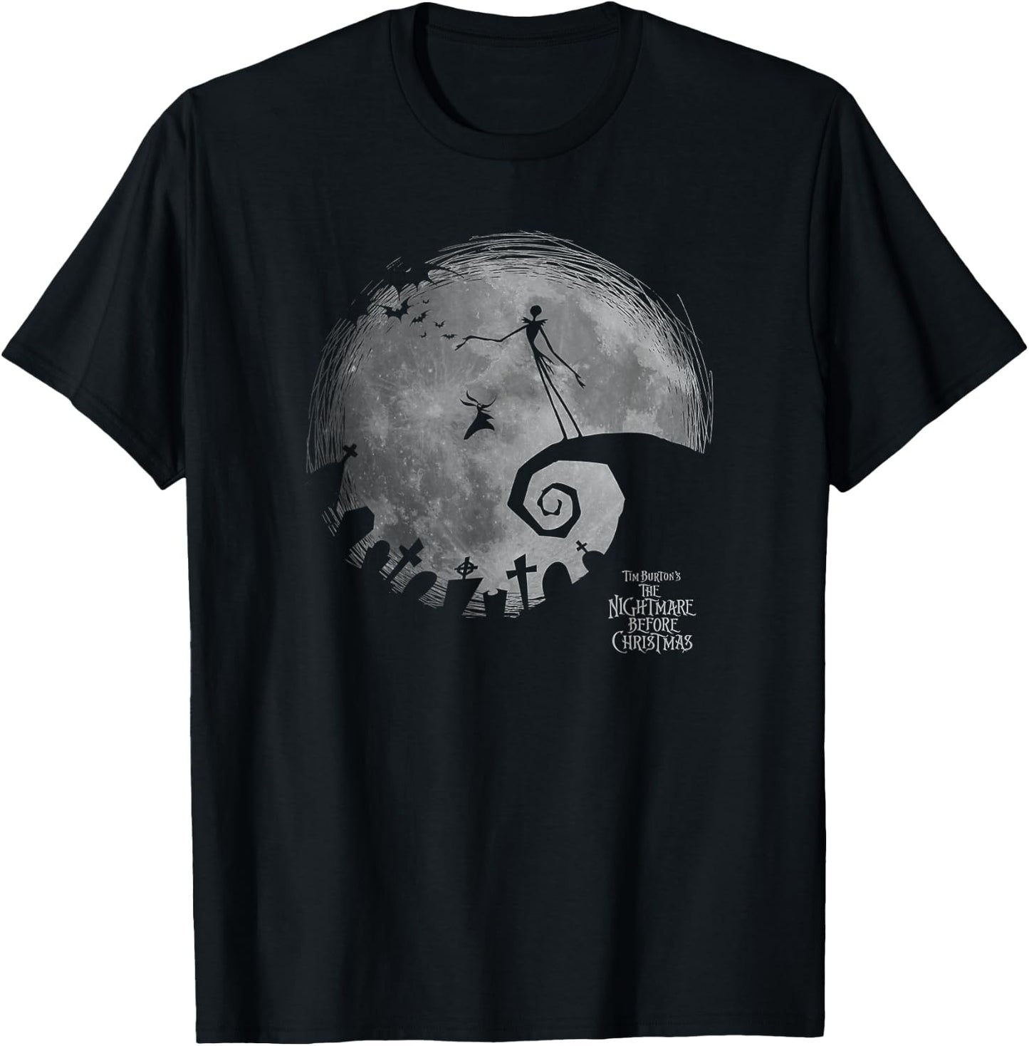 Disney The Nightmare Before Christmas Jack Big Moon T-Shirt - T-Shirt | Black