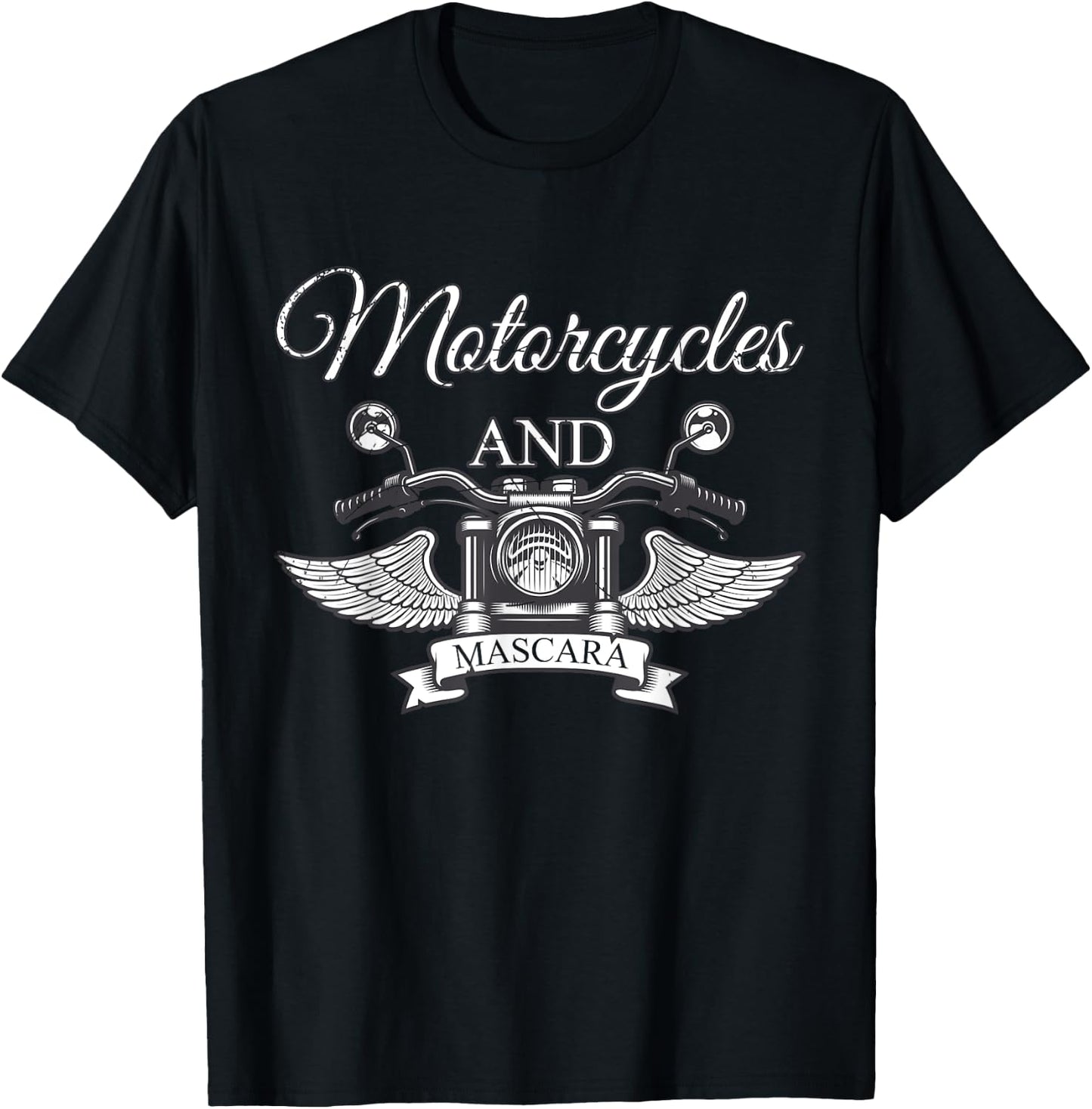 Funny Makeup Motorcycle Riding Women Gift Mascara Biker T-Shirt - T-Shirt | Black