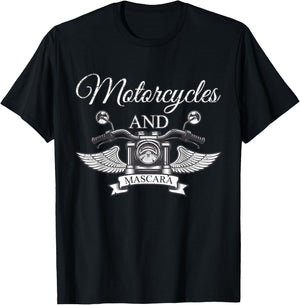 Funny Makeup Motorcycle Riding Women Gift Mascara Biker T-Shirt - T-Shirt | Black