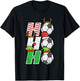 Christmas Football Ho Ho Ho Soccer Xmas Sport Men Women Kids T-Shirt - T-Shirt | Black