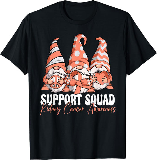 Support Squad Kidney Cancer Awareness T-Shirt - T-Shirt | Black