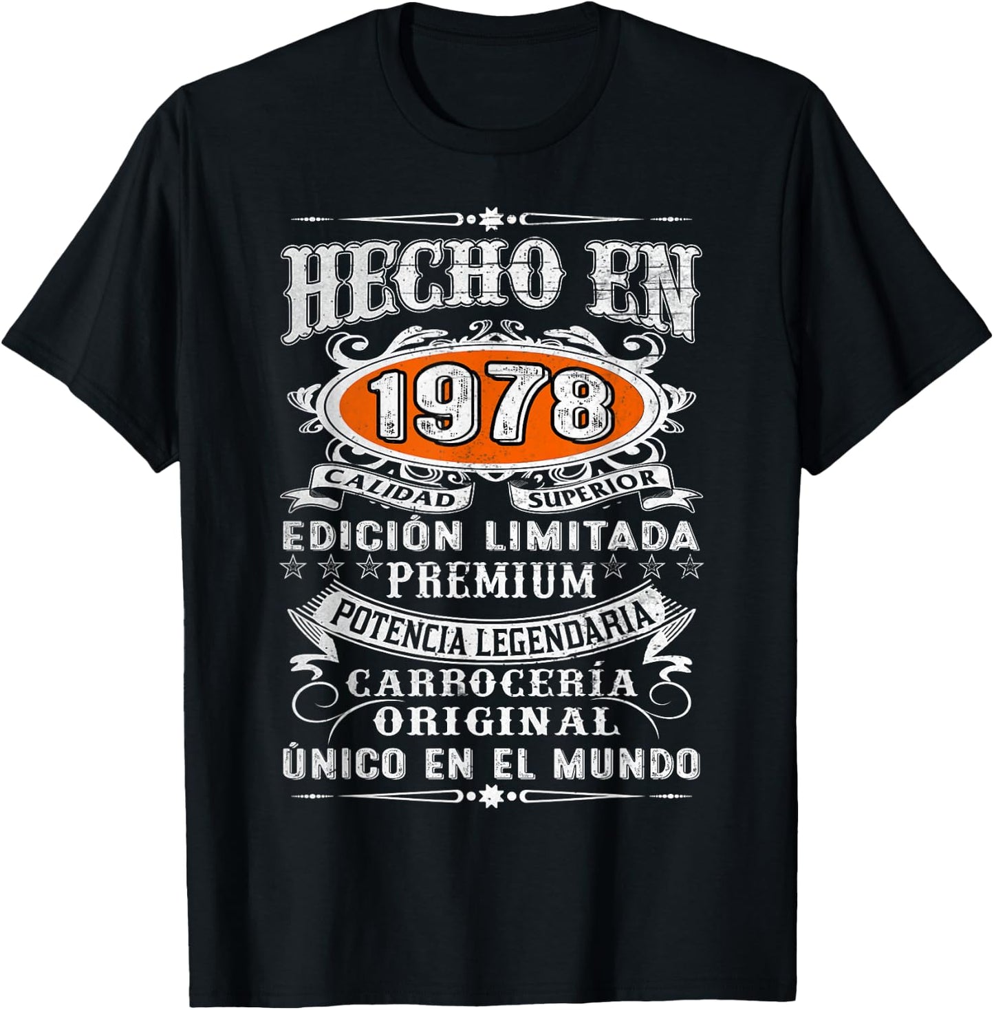 46th Birthday Spanish Made In 1978 Cumpleaños Español T-Shirt - T-Shirt | Black