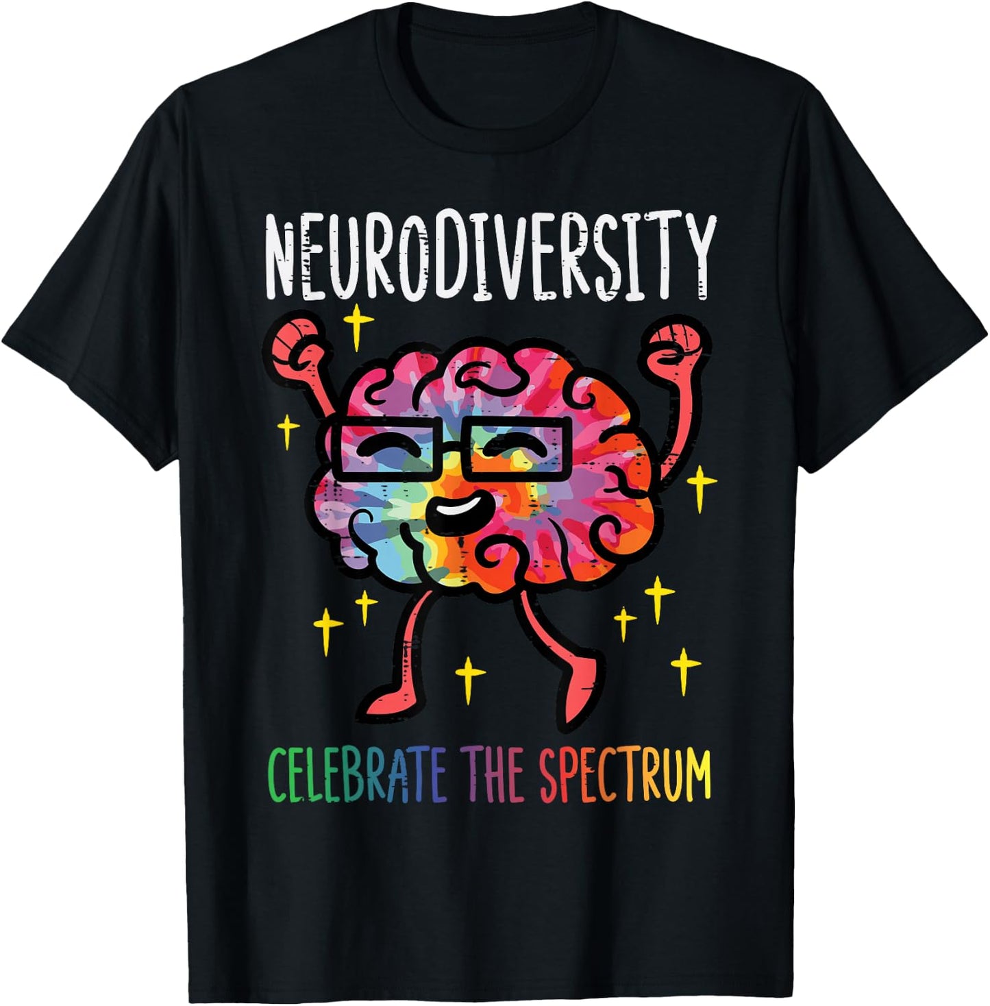 Neurodiversity Brain Autism Awareness ASD ADHD Men Women Kid T-Shirt - T-Shirt | Black