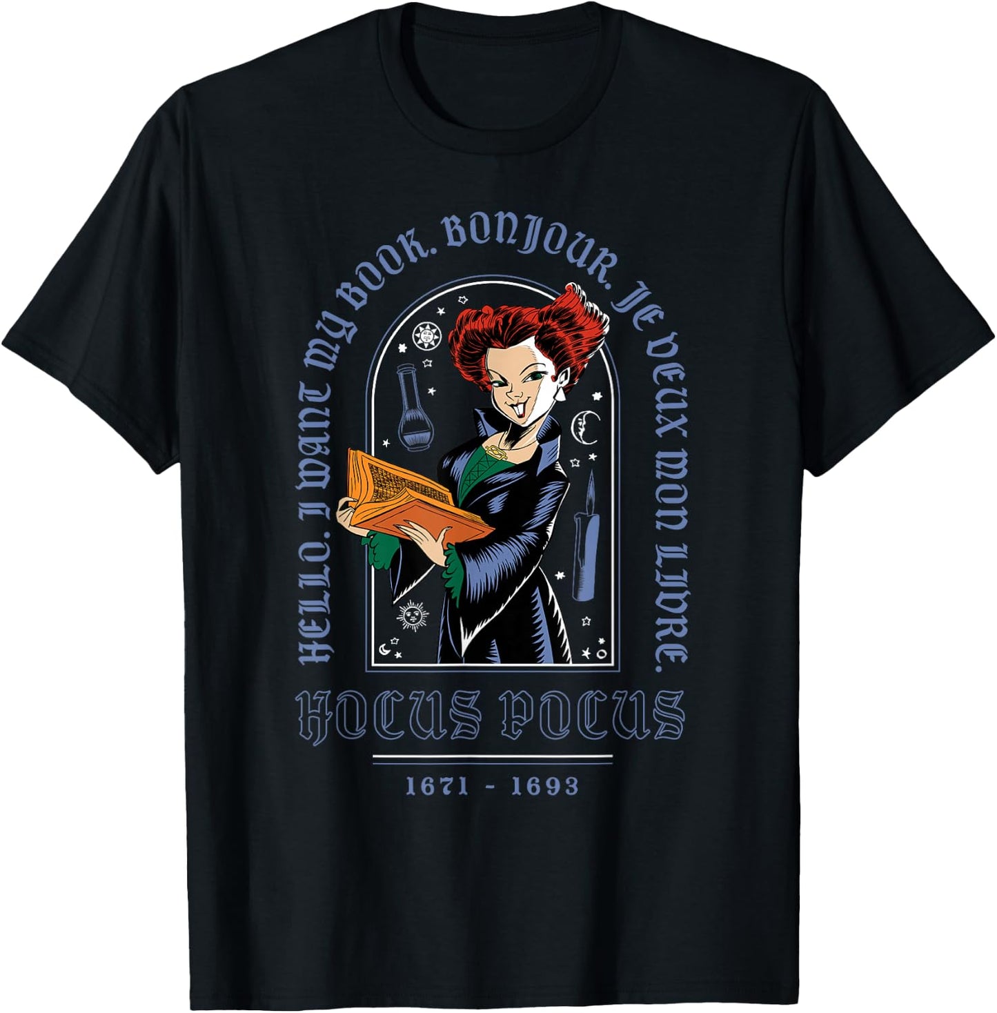 Disney Hocus Pocus Halloween Winifred Sanderson Want My Book T-Shirt - T-Shirt | Black