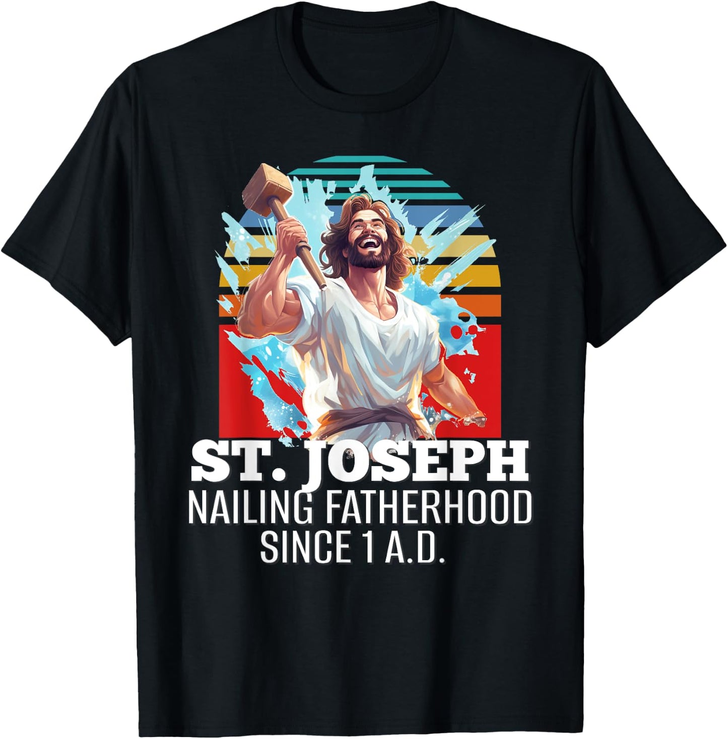 Funny Saint Joseph Catholic Father And Worker T-Shirt - T-Shirt | Black