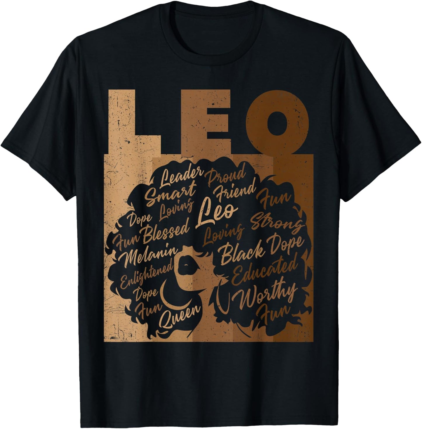Leo Girl African American Women Melanin Birthday T-Shirt - T-Shirt | Black