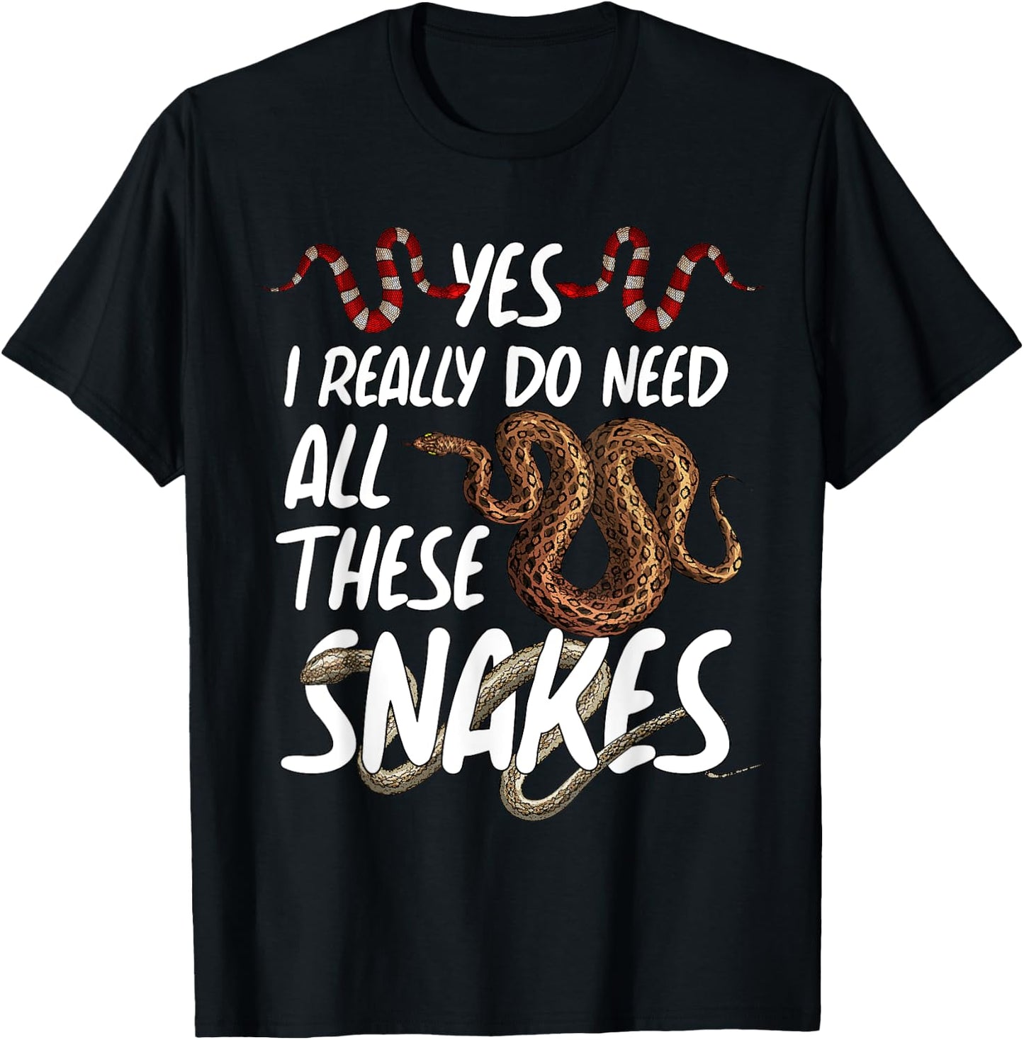 Funny Snake Designs Women Herpetology Reptile Lovers T-Shirt - T-Shirt | Black