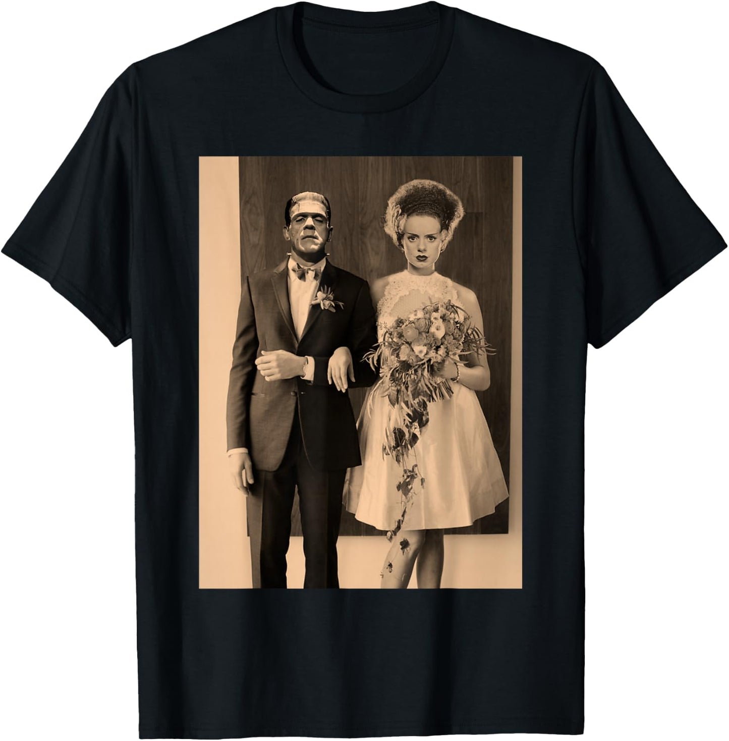 Dapper Frankenstein Wedding Day - Monster Halloween T-Shirt - T-Shirt | Black