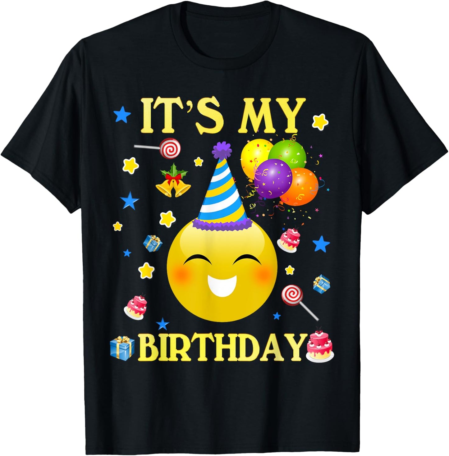 Funny It's My Birthday Cute Shirt Women Men Boy Girl T-Shirt - T-Shirt | Black
