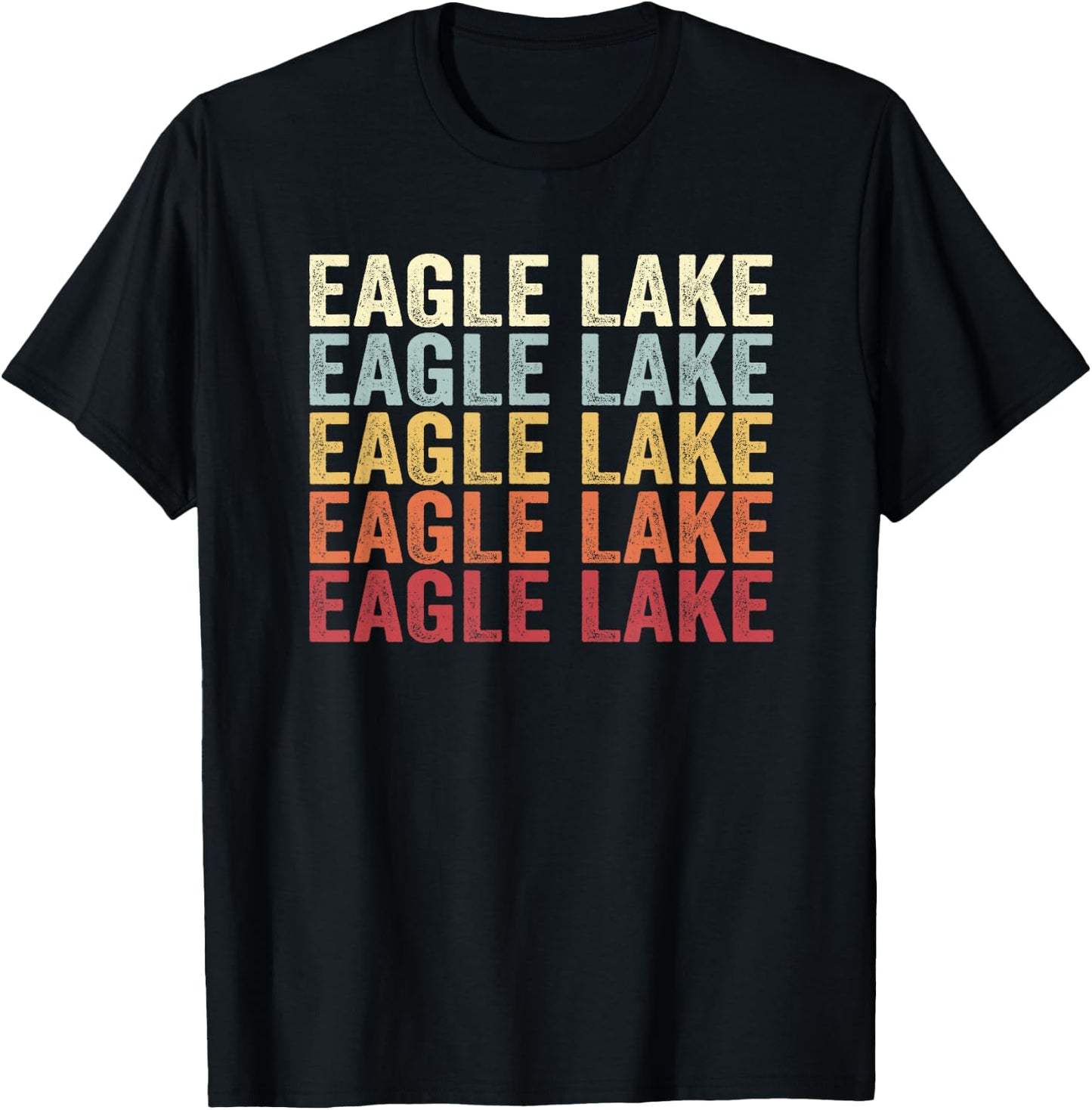 Eagle Lake Florida Eagle Lake FL Retro Vintage Text T-Shirt - T-Shirt | Black