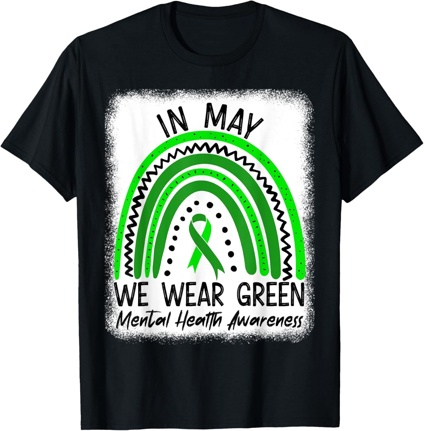 In May We Wear Green Mental Health Awareness Month T-Shirt - T-Shirt | Black