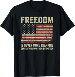 Freedom Extinction - Patriotic American Rights USA Flag T-Shirt - T-Shirt | Black