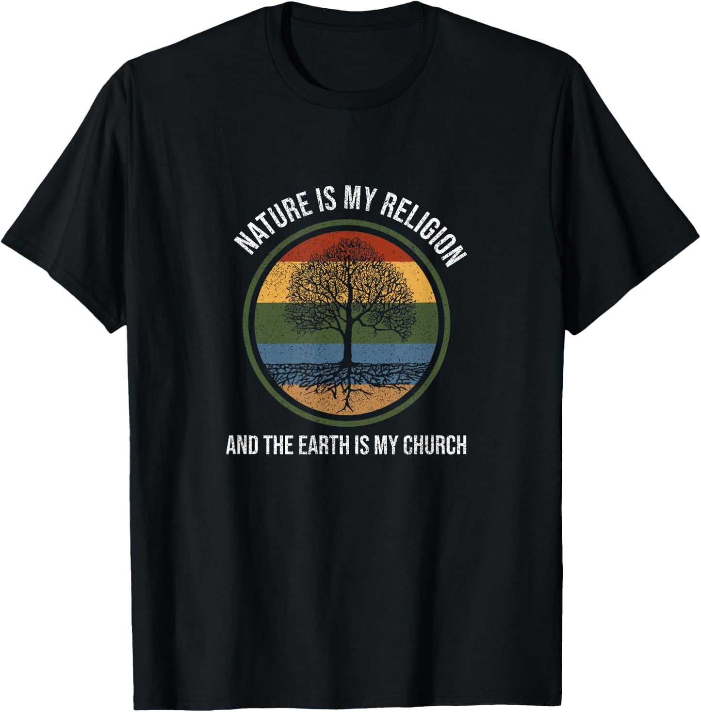 Nature Is My Religion Native American Day Support Graphic T-Shirt - T-Shirt | Black