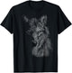 wolf scribble head art Face sketch for lover wolves wildlife T-Shirt - T-Shirt | Black