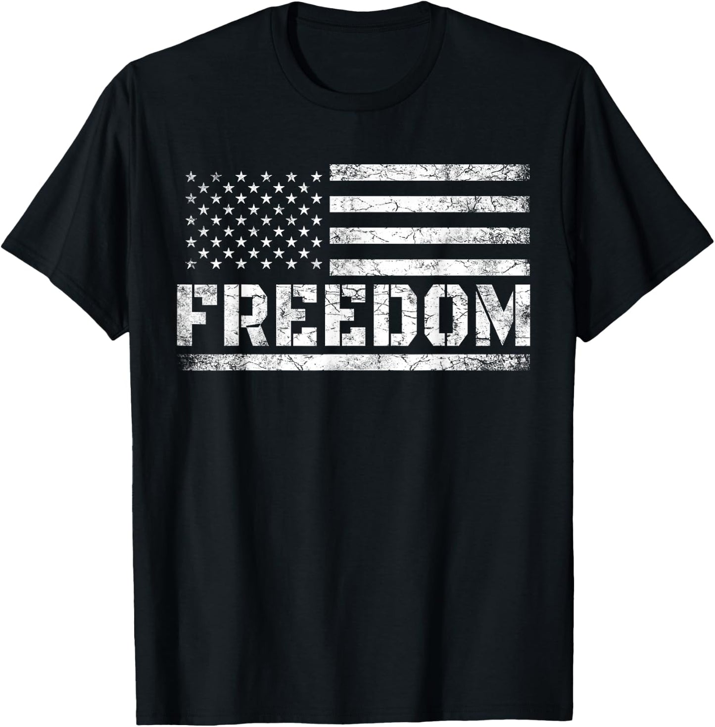 Freedom Top USA American Flag Top Freedom T-Shirt - T-Shirt | Black