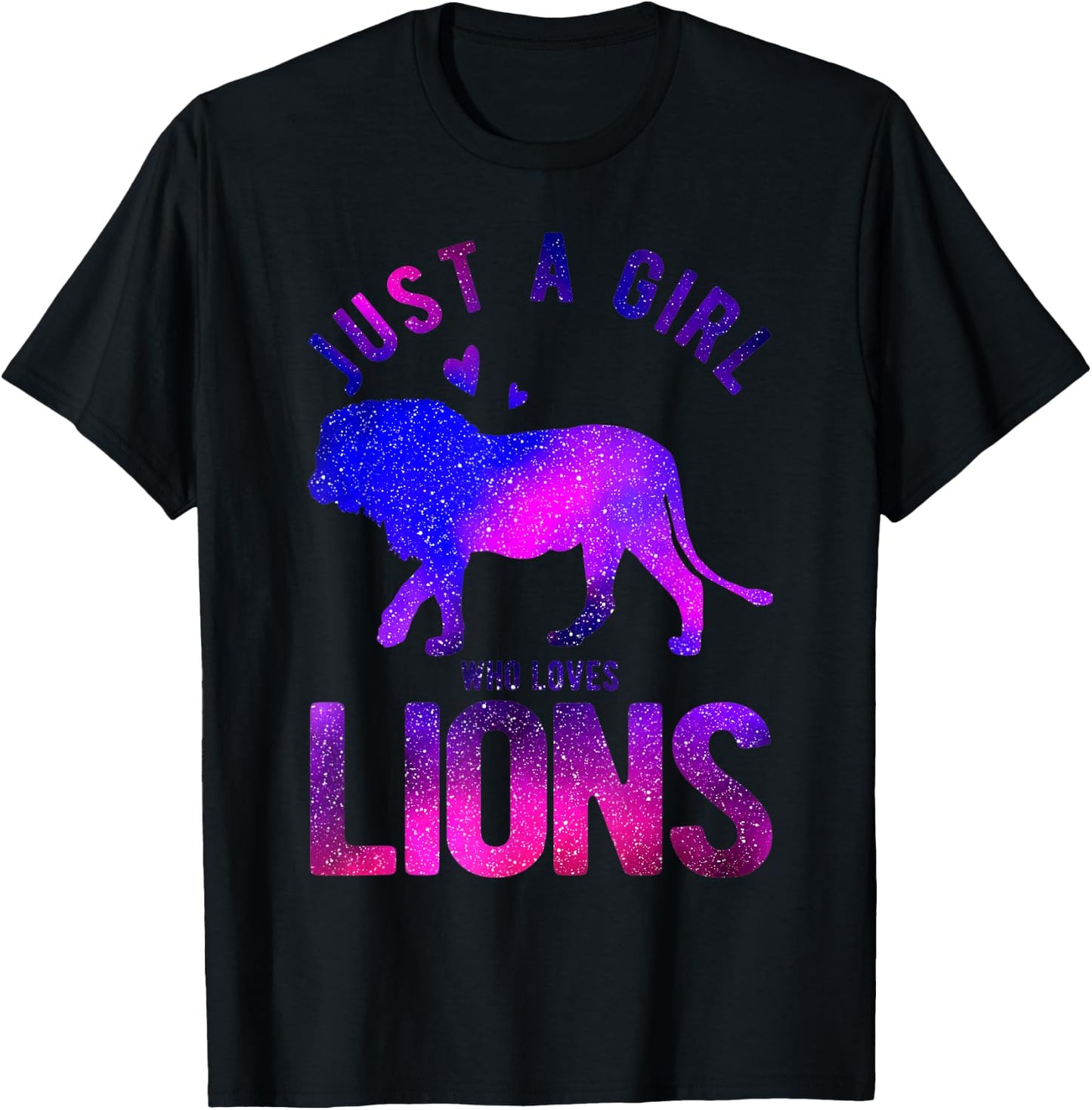 Just A Girl Who Loves Lion Lover Funny Lion Girl T-Shirt - T-Shirt | Black