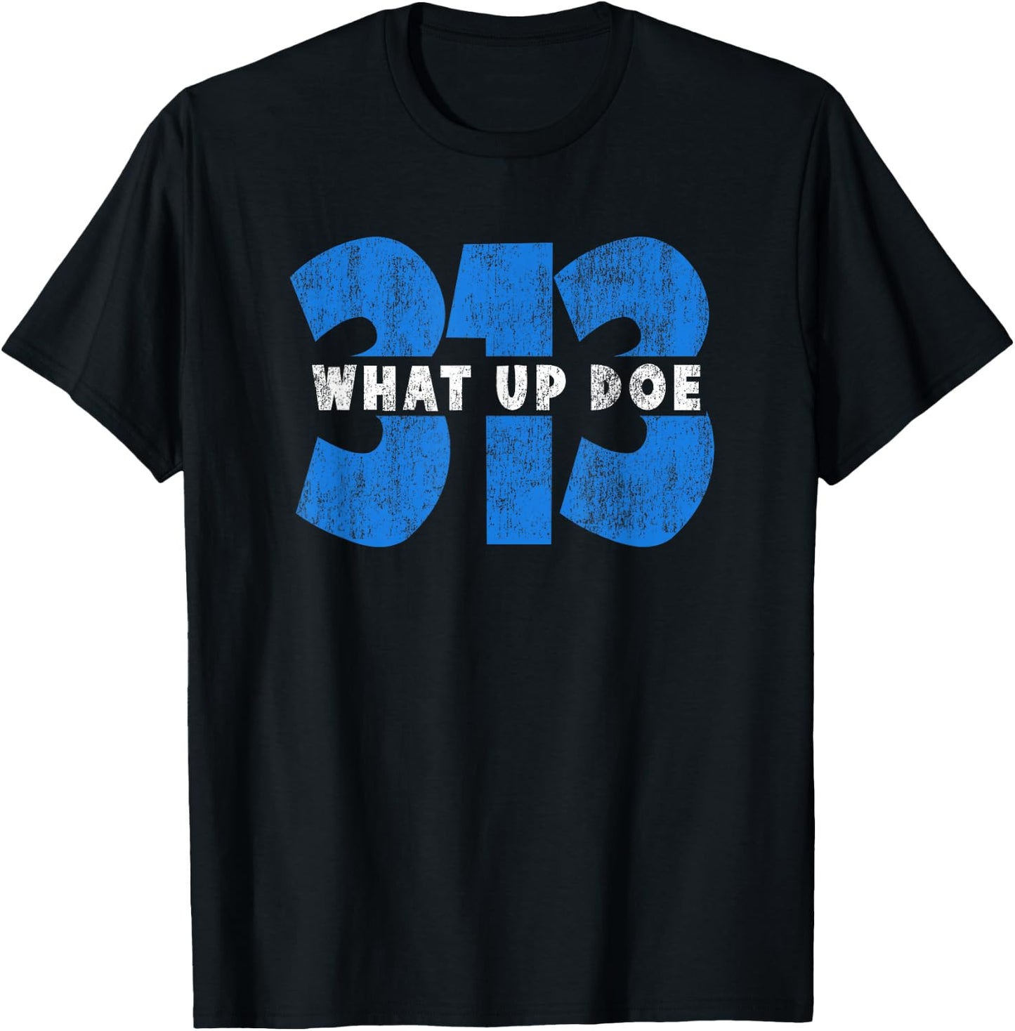 Detroit Born and Raised 313 Detroit Area Code Vintage Modern Blend Black T-Shirt - T-Shirt | Black
