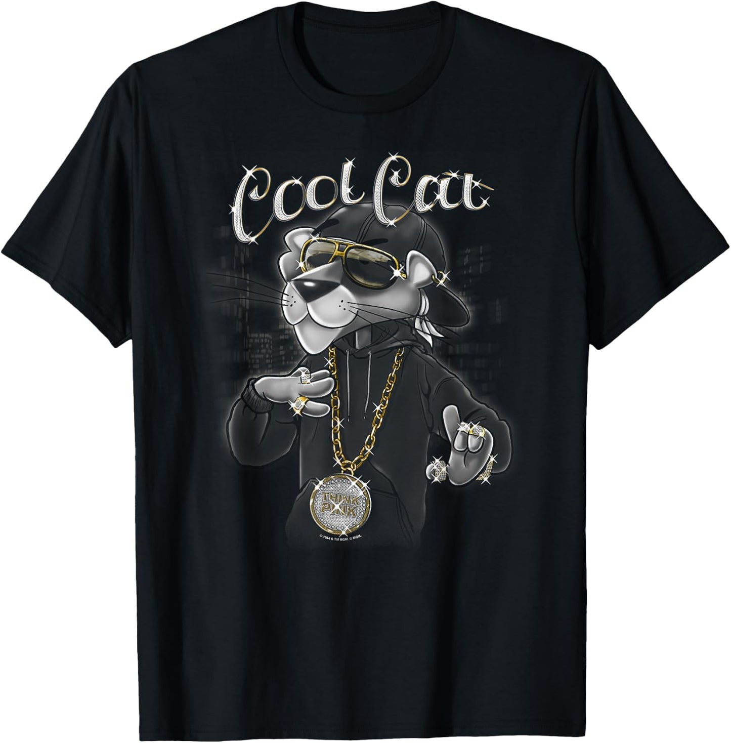Pink Panther Cool Cat T-Shirt - T-Shirt | Black