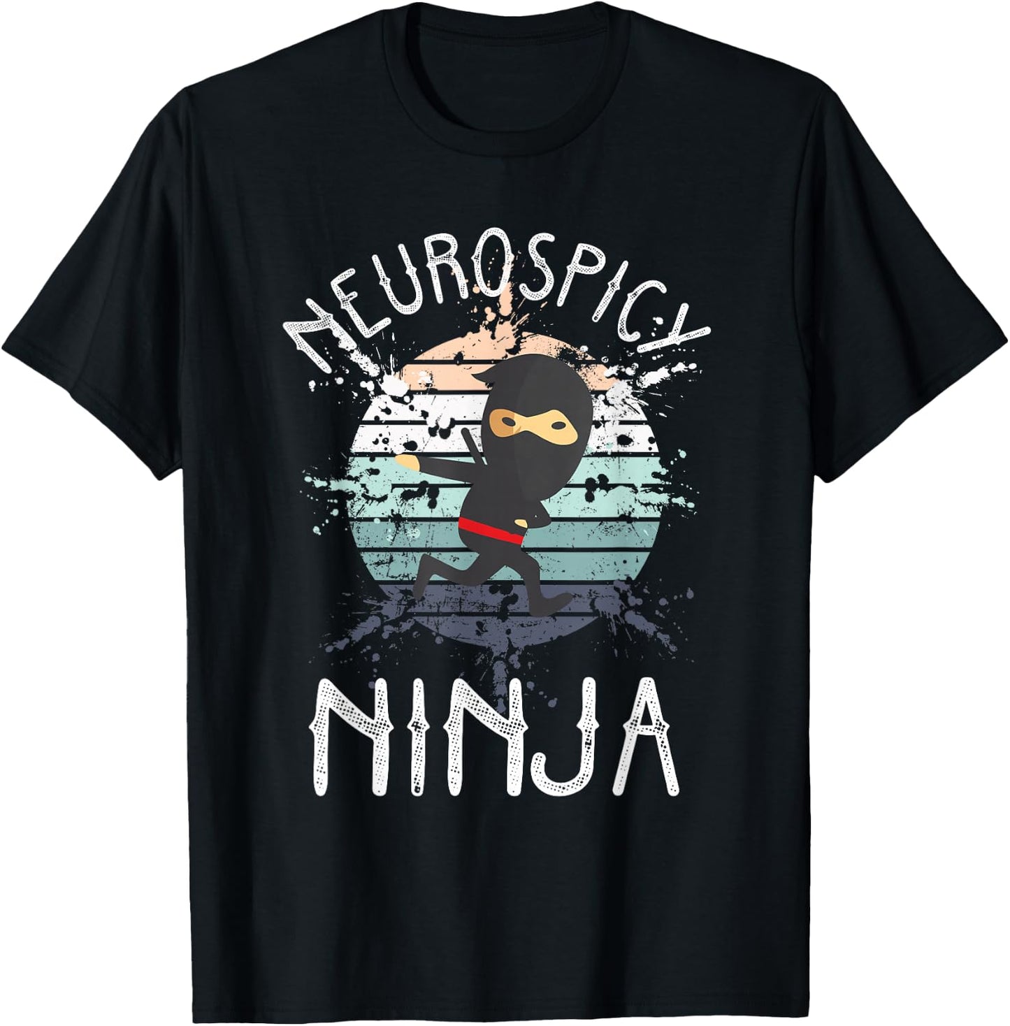 Neurospicy Ninja Autism Awareness Neurodiverse ADHD Kids ASD T-Shirt - T-Shirt | Black